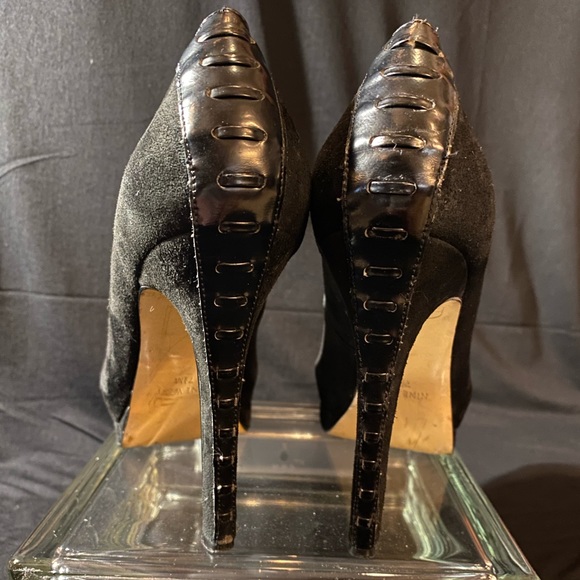 Nine West black suede and leather heels - Picture 6 of 7
